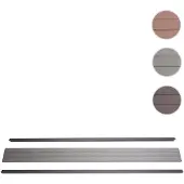 Mendler Abschluss-Set für WPC-Sichtschutz Sarthe, Abschlussprofil Windschutz, Alu-Pfosten 180cm, grau