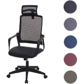 Mendler Bürostuhl HWC-J52, Drehstuhl Schreibtischstuhl, ergonomisch Kopfstütze, Kunstleder schwarz