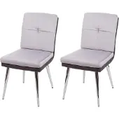 Mendler 2er-Set Esszimmerstuhl HWC-G48, Küchenstuhl Polsterstuhl Lehnstuhl, Kunstleder Samt - grau