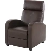 Mendler Fernsehsessel Relaxsessel Liege Sessel Denver, Kunstleder braun