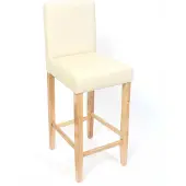 Mendler 2er-Set Barhocker Barstuhl M37 Kunstleder creme, helle Füße