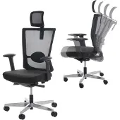 Mendler Bürostuhl MERRYFAIR Forte, Schreibtischstuhl, Sliding-Funktion ergonomisch schwarz, mit Kopfstütze