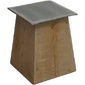 Mendler Beistelltisch HWC-L76b, Blumentisch Tisch, Industrial Massiv-Holz MVG- 45x36x36cm, natur mit Metall-Optik