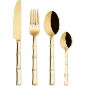 Excelsa Besteckset Of 24 Stück Bambu' Stahl Gold