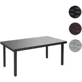 Mendler Poly-Rattan Gartentisch Cava, Esstisch Tisch mit Glasplatte, 160x90x74cm anthrazit