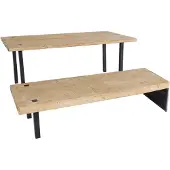 Mendler Esszimmer-Set HWC-L75, Esstisch Sitzbank Esszimmergarnitur, Massiv-Holz MVG- 200cm, natur