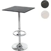 Mendler Bartisch Stehtisch Bistrotisch Chicago mit Fußablage, quadratisch 110x63x63cm MVG-zertifiziert ~ schwarz