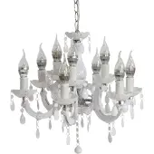 Mendler LED-Kronleuchter HW154, Hängeleuchte Lüster, 9-flammig 27W ~ weiß