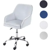 Mendler Bürostuhl HWC-F82, Schreibtischstuhl Chefsessel Drehstuhl, Retro Design Samt grau