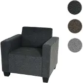 Mendler Sessel Loungesessel Lyon, Stoff/Textil anthrazit-grau