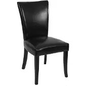 Mendler 6er-Set Esszimmerstuhl Chesterfield, Stuhl Küchenstuhl, Nieten - Kunstleder, schwarz, dunkle Beine