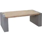 Generique Couchtisch HWC-A15, Wohnzimmertisch, Beton-Optik Tanne Holz rustikal massiv MVG-zertifiziert 46x122x