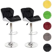 Generique 2er-Set Barhocker HWC-A92, Barstuhl Tresenhocker, höhenverstellbar Kunstleder schwarz