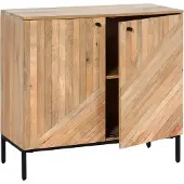 Mendler Highboard HWC-L95, Kommode Schrank Sideboard, Massiv-Holz Mango 86x90x43cm MVG-, natur