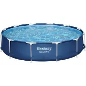 Bestway Steel Pro Frame Pool ohne Pumpe Ø 366 x 76 cm, dunkelblau, rund