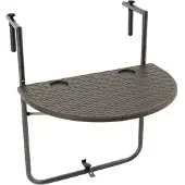 VCM Balkonhängetisch | Maße H 83 x B 59 x T 63 cm | Balkontisch | Wandklapptisch | Hängetisch braun