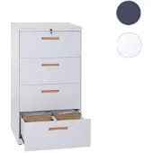 Mendler Hängeregisterschrank HWC-A10, Aktenschrank Büroschrank Stahlschrank, A4 abschließbar ~ 132x76x46cm weiß