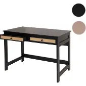 Mendler Schreibtisch HWC-O36, Bürotisch Laptoptisch Arbeitstisch, Schublade 78x110x60cm Holz schwarz