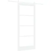 vidaXL Schiebetür Weiß 93 x 211 cm Massivholz Kiefer und Glas