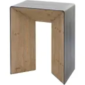 Mendler Konsolentisch HWC-L76, Telefontisch Beistelltisch Tisch, Industrial Massiv-Holz MVG, 80x60x40cm natu