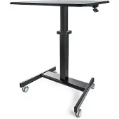 StarTech.com .com Höhenverstellbarer Schreibtisch - Sit Stand Workstation - Ergonomischer Stehpult mit Rollen - One-Touch-Lift für Lehrer/Schüler (STSCART2)