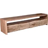 SIT Möbel TV-Lowboard aus Akazie natur | mit Baumkante | 4 Schubladen und 1 offenes Fach | B 190 x T 47 x H 45 cm | 13021-01 | Serie ALBERA