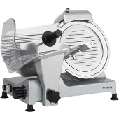 Koenig Elektrischer Alleschneider MSX250, professionell, präzise, Schnitt 0-12 mm, Klinge 25cm, eingebauter Schärfer, 282 rpm, Silber