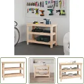 The Living Store Werkbank 110,5x50x80 cm Massivholz Kiefer