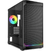 Sharkoon MK4W RGB Strip, Micro Tower, PC, Schwarz, micro ATX, Mini-ITX, Multi, Taschenlüfter, Vorderseite
