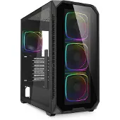 Sharkoon AK5G RGB, Midi Tower, PC, Schwarz, ATX, micro ATX, Mini-ITX, Multi, Taschenlüfter
