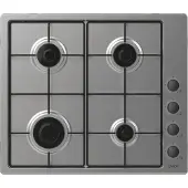 Candy Idea CHW6LBX, Edelstahl, Integriert, 56 cm, Gaskochfeld, Edelstahl, 4 Zone(n)