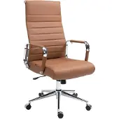 CLP Bürostuhl ergonomisch Kolumbus Echtleder, Schreibtischstuhl höhenverstellbar stufenlos, Drehstuhl mit Rollen bis 150 kg belastbar