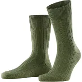 Falke Socken "Teppich im Schuh", Herren, Gr. 39-40, Sockengröße, grün (herb), Merinowolle, Polyamid, unifarben, Socken Socken, mit Plüschsohle atmungsaktiv, klimaregulierend, geruchshemmend