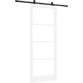vidaXL Schiebetür ORKDAL Weiß und Schwarz 93 x 232 cm