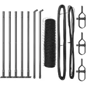 vidaXL Sechseckzaun mit Betonsockel 10 x 0,6 m PVC-beschichteter Stahl