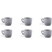 Excelsa Set Von 6 Espressotassen Eclipse Porzellan 7 Cl Grau