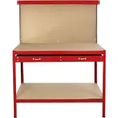 Monster Racking Werkbank mit Stecktafel und Schublade Rot