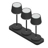 FH Lighting LED-Akku-Tischleuchte Gardo 3er-Set, Ladestation, schwarz Gardo, dimmbar, schwarz, für Wohn- / Esszimmer, Kunststoff, Modern