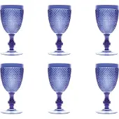 Excelsa Set Von 6 Gläser Diamond Plastik 8,5X8,5X18 Cm Blau