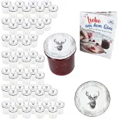 MamboCat 50er Set Sturzglas 350ml Einmachglas + TO-Deckel 82 Alois Hirsch + Heft
