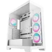 DeepCool CG580 4F WH, Midi Tower, PC, Weiß, ATX, ITX, micro ATX, Acrylnitril-Butadien-Styrol (ABS), SGCC, Gehärtetes Glas, Gaming