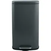 Spirella Abfalleimer 50 Liter Edelstahl mit Absenkautomatik und Inneneimer "Akira" Küche Mülleimer Softclose Abfalleimer grau matt