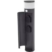 LUCANDE Sockellampe Corban, grau, Sensor, Steckdosen, IP44 Corban , dimmbar, schwarz, Aluminium, Modern
