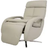 Mendler Relaxsessel HWC-L11, Design Fernsehsessel TV-Sessel Liegesessel, Liegefunktion drehbar, Voll-Leder grau