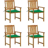 vidaXL Möbel Gartenstühle mit Kissen 4 Stk. Massivholz Akazie - Gartensessel 3061178