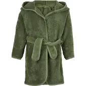 Pippi Baby Bademantel - Deep Lichen Green m. Drache - - 74/80 - Bademäntel