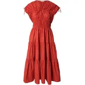 Scotch & Soda Gathered Tied Kurzarm Midi-kleid