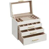 Hobby Hall Schmuckkästchen 4 Ebenen mit Glasdeckel B34JBC161W01