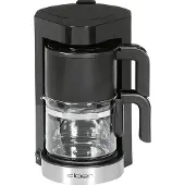 Cloer 5990 Filterkaffeemaschine für 5 Tassen, mit Warmhaltefunktion, Mini, Tropfstopp & Auto-Off, Ein-/Ausschalter mit Kontrolllampe, Glaskanne, Filtergröße 1x2, schwarz, 800 W