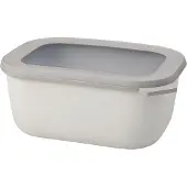 Mepal Multischüssel Cirqula - Mikrowellengeschirr - Multikom rechteckig 1500 ml - Nordic white - Meal prep box - Frischhaltedosen mit Deckel